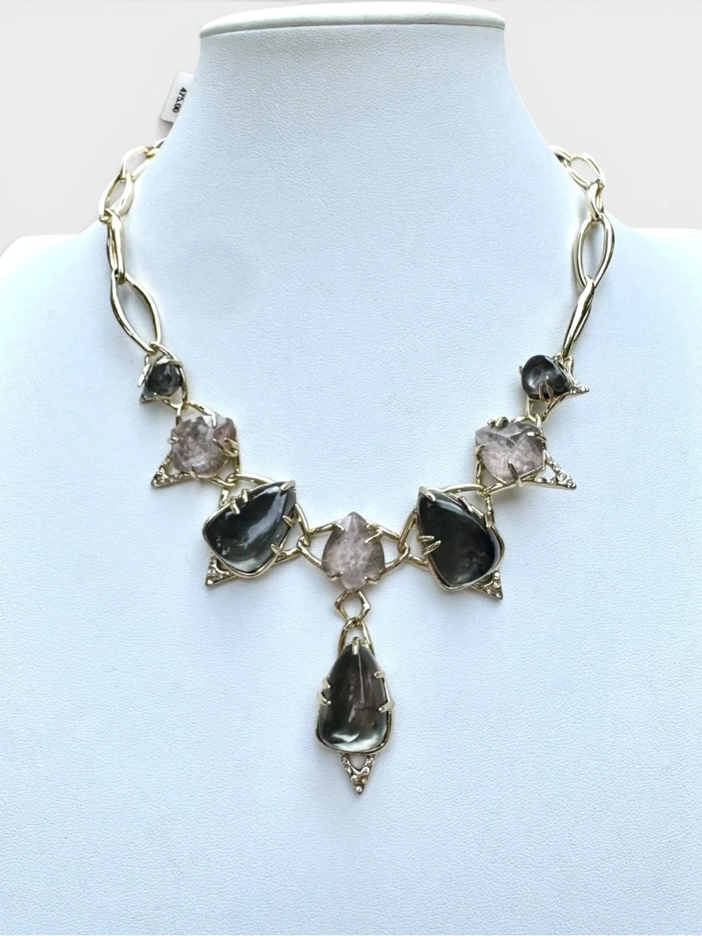 ALEXIS BITTAR NWT $475 Retail Miss Havisham Encrusted Link Statement Necklace